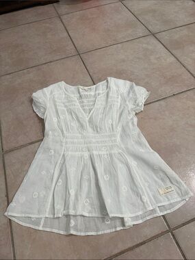 Odd Molly size small White Embroidered Peasant Blouse @@@@